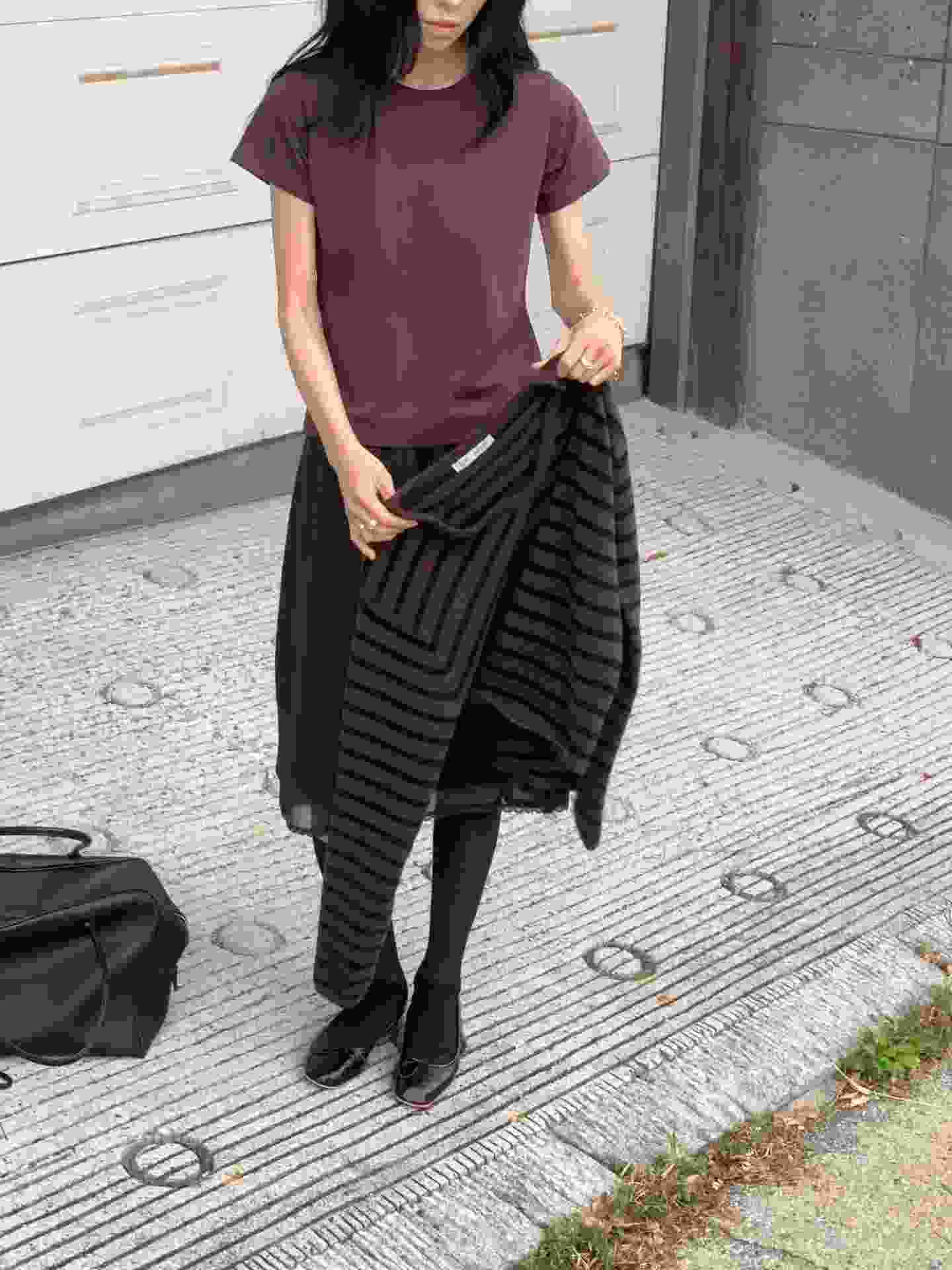 FLAT WHITE東大門代購女士新品人氣真品長袖T恤不含披肩FLAT WHITE/SORBET長袖T恤