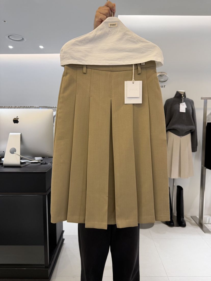 YOUR東大門代購女士新品人氣休閑時尚職業半身裙中短裙皺紋your半身裙/中短裙