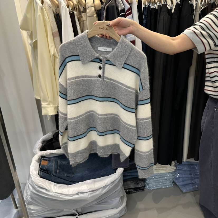 HABLE東大門代購女裝新款時尚熱賣休閑推薦人氣真品毛衣蓬松HABLE毛衣