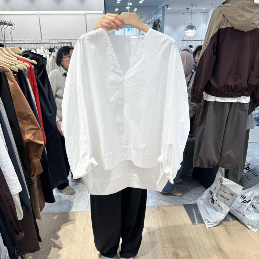 REVE-L東大門直郵女士新款人氣熱賣時尚真品襯衫蕾絲衫V領REVE-L襯衫/蕾絲衫