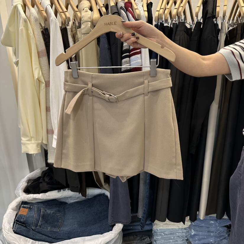 HABLE東大門實拍女裝新品熱賣人氣時尚推薦休閑裙褲含腰帶HABLE裙褲