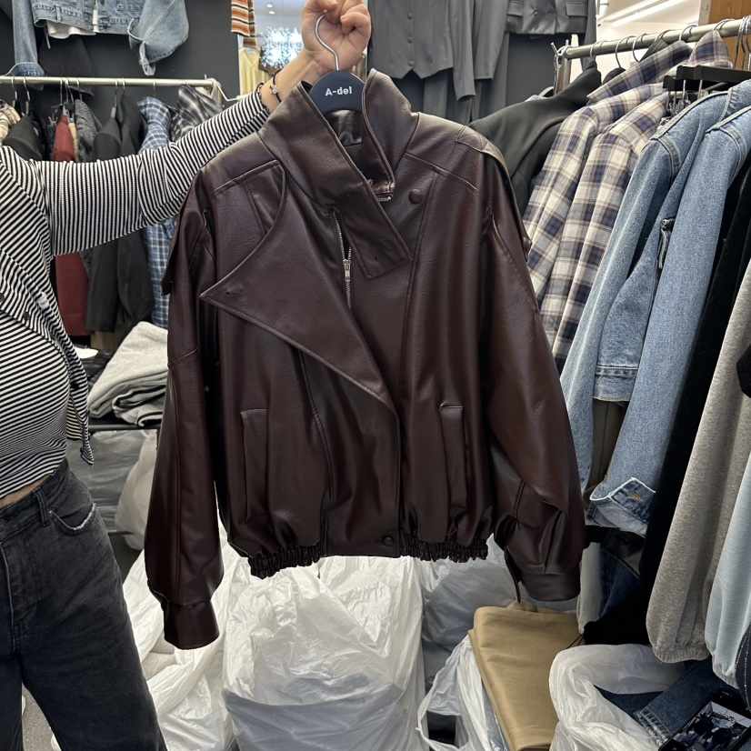 A-DEL東大門實拍女裝新品熱賣真品人氣時尚休閑推薦皮衣A-DEL皮衣