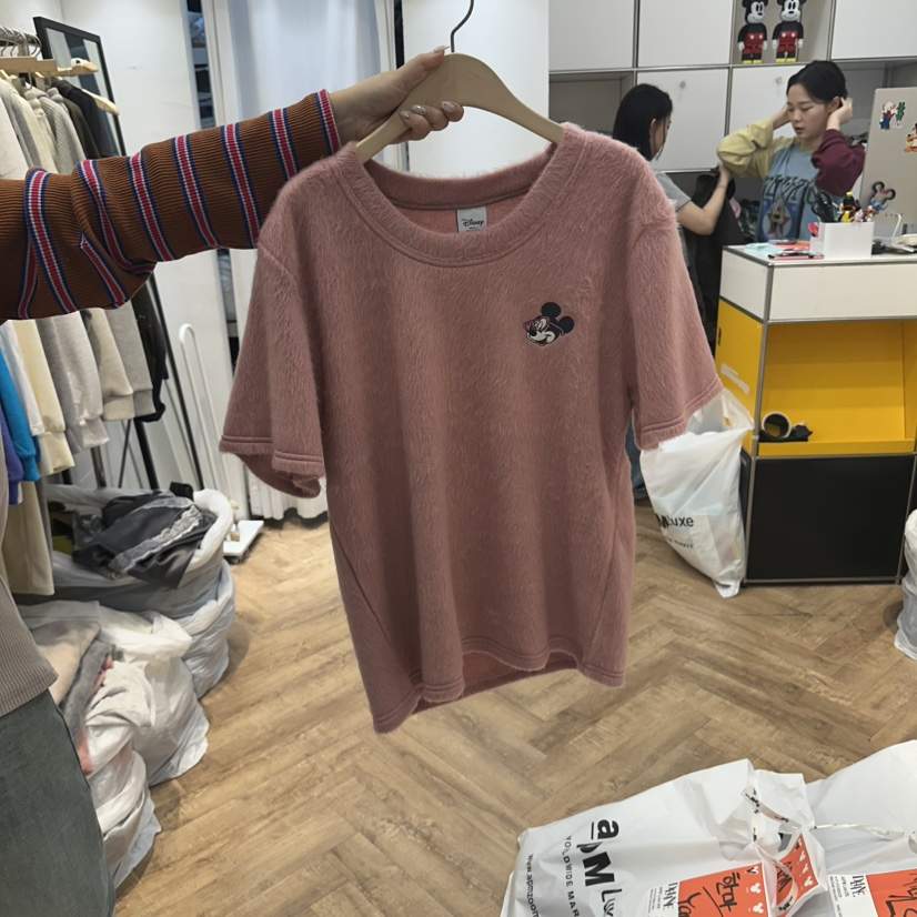 DE LINE東大門實拍女士新品時尚休閑熱賣真品T恤毛絨米奇DE LINET恤