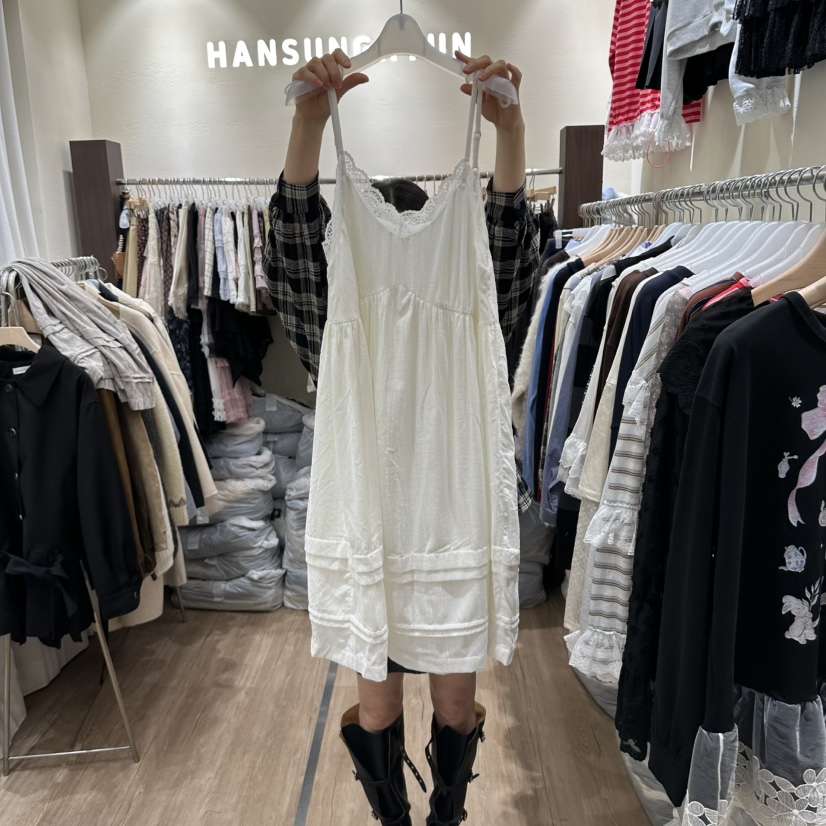 HANSUNGHYUN韓國代購女裝新款熱賣推薦人氣連衣裙蕾絲絲絨HANSUNGHYUN連衣裙