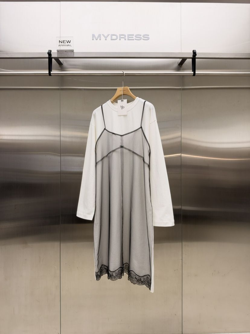 MYDRESS韓國代購女士新款時尚人氣休閑真品推薦連衣裙假兩件MYDRESS連衣裙