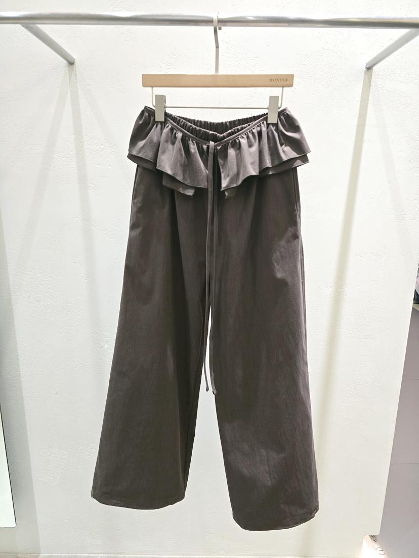MONTER韓國代購女士新款休閑真品時尚熱賣人氣休閑褲褶邊MONTER休閑褲