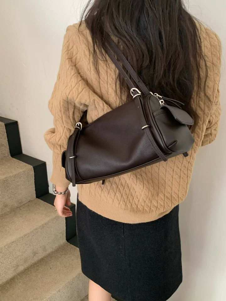 TROUVAILLE東大門實拍女裝新品熱賣真品單肩斜跨包口袋牛皮TROUVAILLE單肩/斜跨包