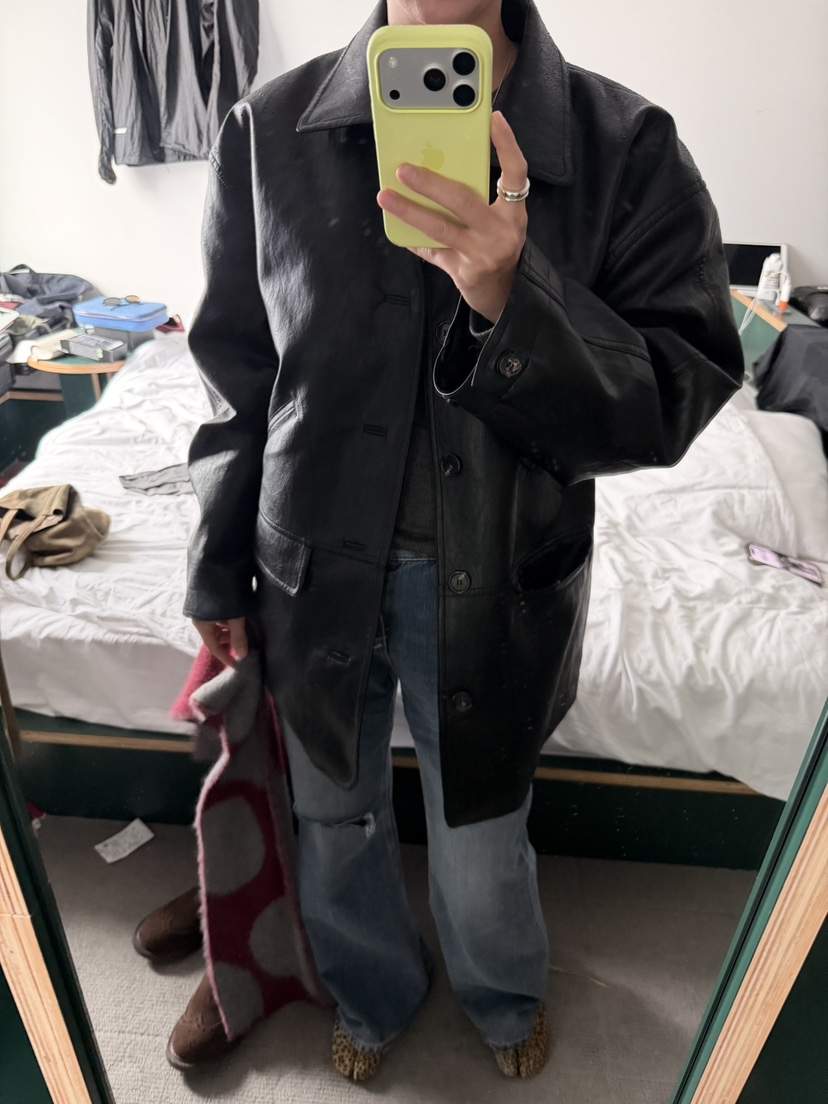 SUNDER MARKET東大門直郵女士新款真品推薦皮衣皮革格紋SUNDER MARKET皮衣