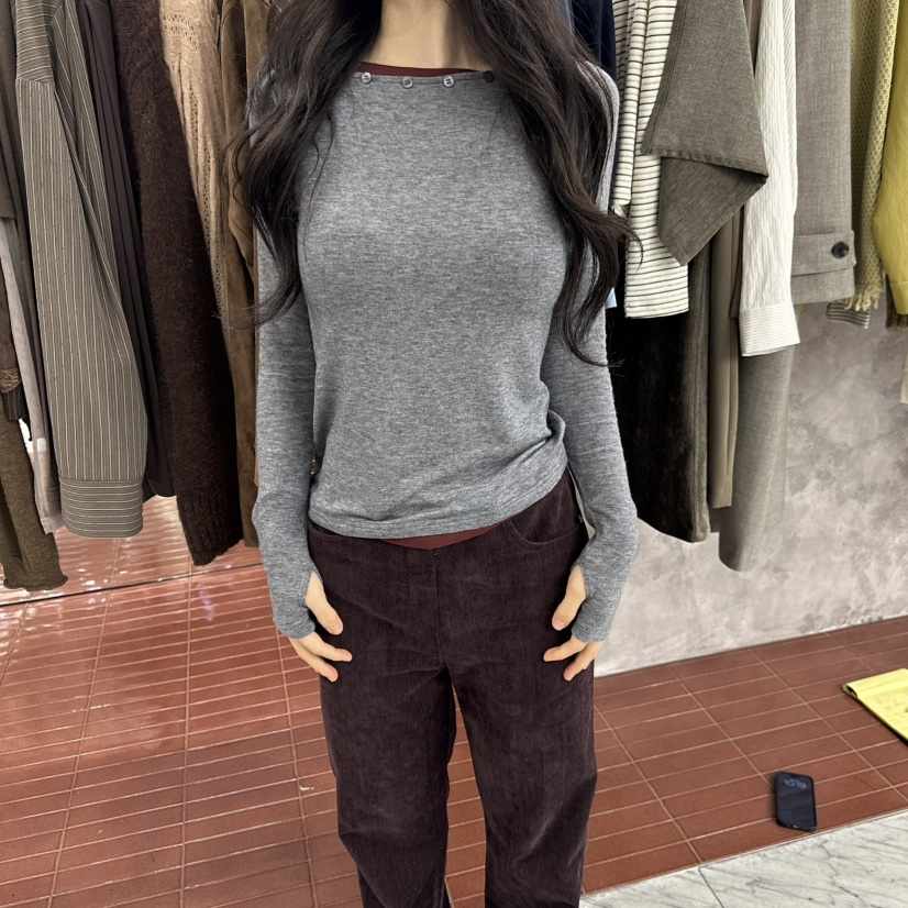 FOUNDATION東大門實拍女士新品熱賣時尚推薦真品休閑長袖T恤FOUNDATION長袖T恤