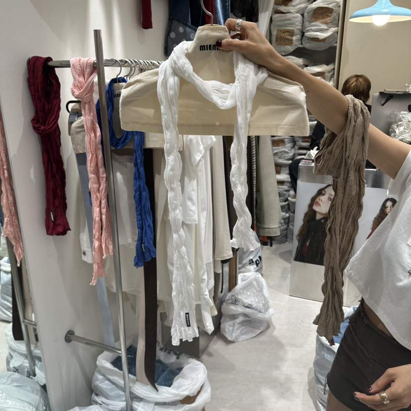 MIENNE韓國代購女士新品推薦人氣休閑時尚圍巾披肩圍巾皺紋MIENNE圍巾/披肩