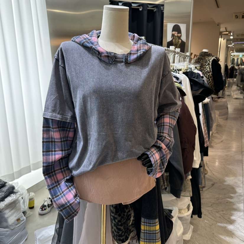 CHEAP-CHIC東大門實拍女士新品推薦人氣休閑長袖T恤格子CHEAP-CHIC/CHARLES THE SECOND長袖T恤
