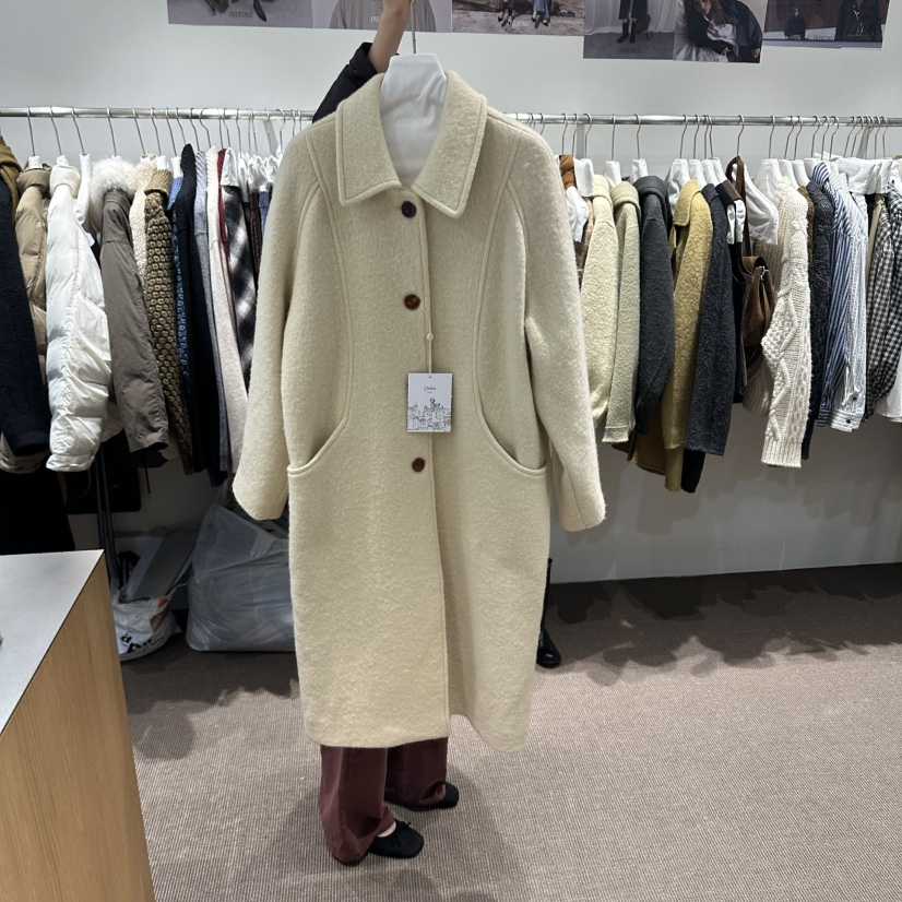 OVERTAKE東大門直郵女士新款真品中長款大衣不含圍巾插肩OVERTAKE中長款大衣