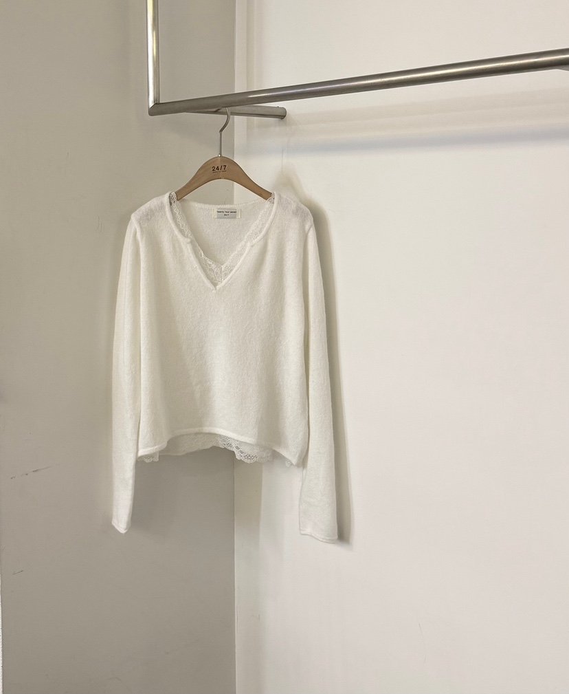 TWENTY FOUR SEVEN24-7東大門代購女士新品休閑毛衣蕾絲TEWNTY FOUR SEVEN24-7毛衣