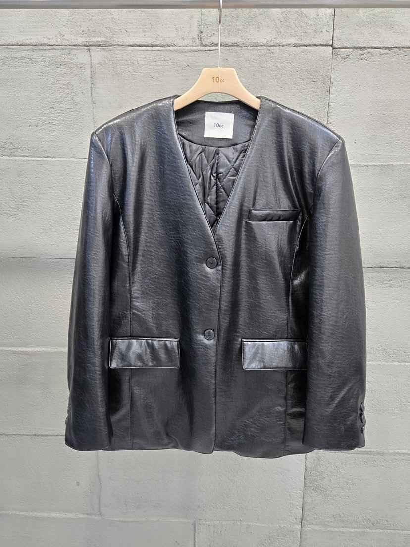 10CC東大門代購女裝新品時尚真品人氣休閑推薦皮衣皮革絎縫10CC皮衣