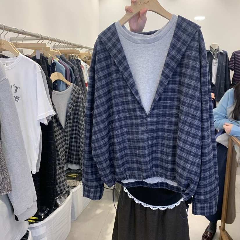 TAN&amp;COMO東大門代購女裝新款熱賣休閑真品衛衣假兩件tan-COMO衛衣