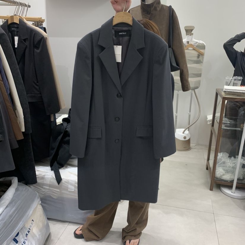 ANN MARGRET韓國直郵女裝新品休閑中長款大衣GRETA.Y中長款大衣