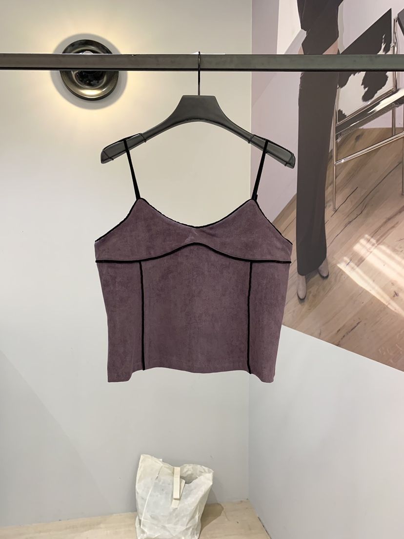 SOFTNESS韓國直郵女裝新品時尚人氣真品吊帶背心麂皮撞色Softness/Cosmic吊帶/背心