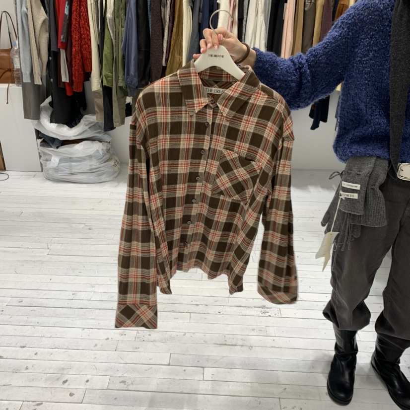 BREATHE韓國代購女裝新品熱賣真品時尚推薦襯衫蕾絲衫格紋BREATHE襯衫/蕾絲衫