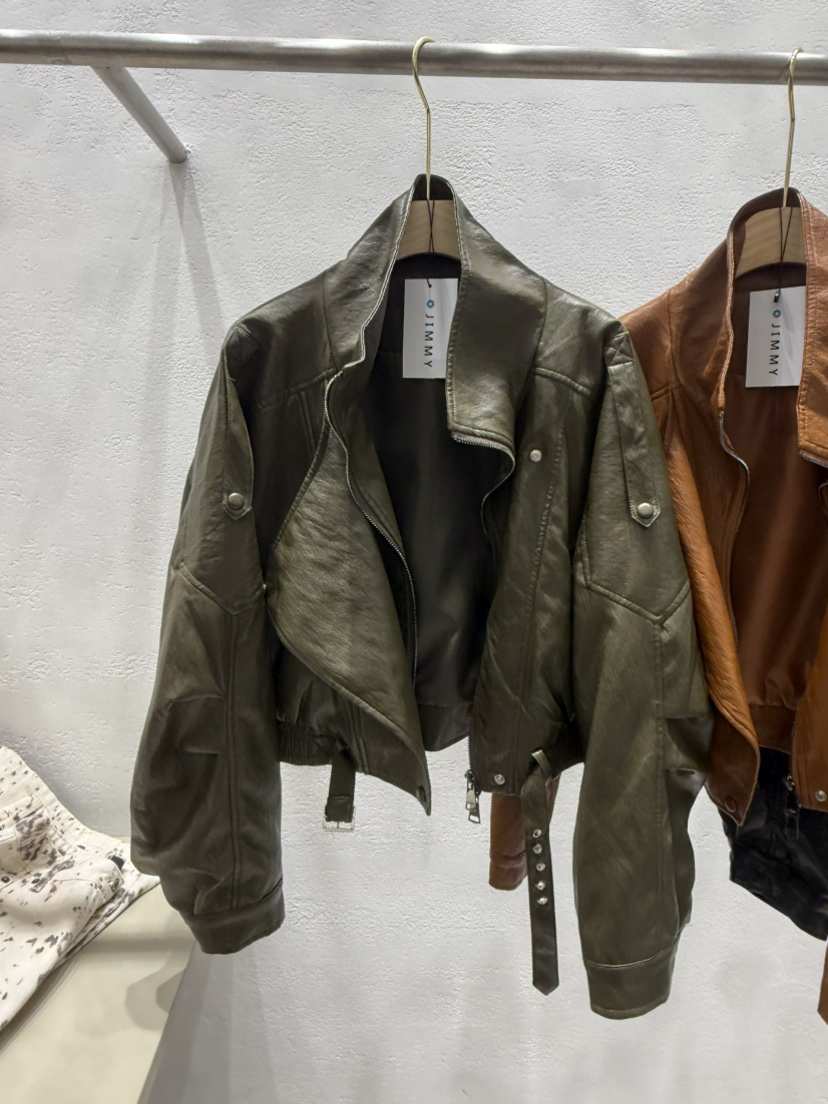JIMMY東大門直郵女士新品時尚熱賣休閑推薦人氣真品皮衣短款JIMMY/REMAKE皮衣