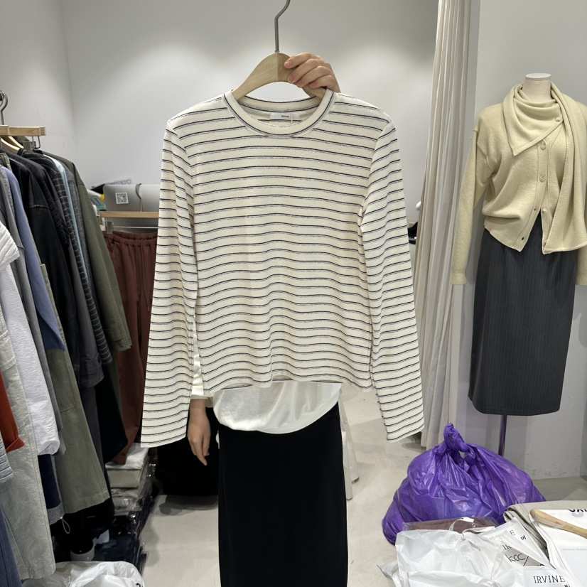 IRVINE韓國直郵女裝新款熱賣人氣真品休閑推薦時尚長袖T恤IRVINE長袖T恤
