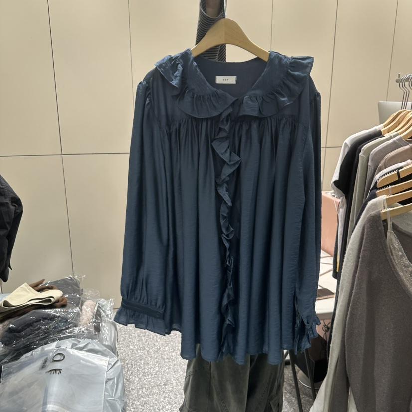 SOF韓國代購女裝新款熱賣時尚推薦真品休閑襯衫蕾絲衫荷葉邊SOF襯衫/蕾絲衫