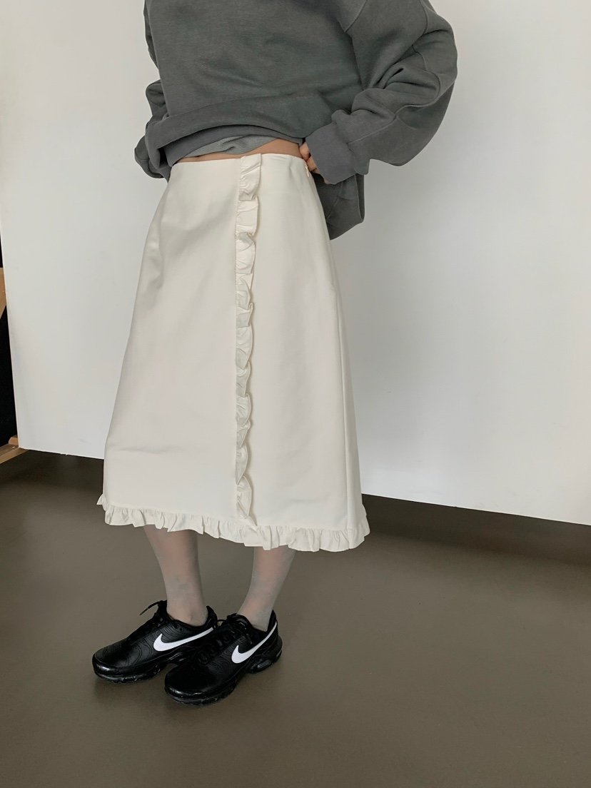 LOVEMYSANTA東大門實拍女裝新品時尚推薦半身裙中短裙荷葉邊LOVEMYSANTA半身裙/中短裙