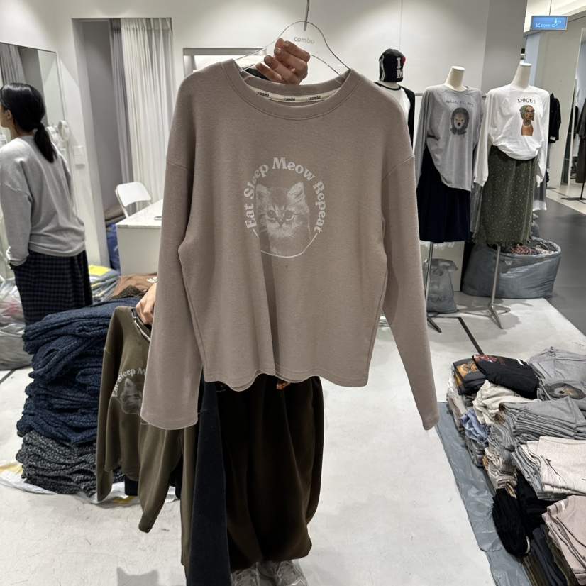 COMBO韓國代購女士新品時尚推薦真品休閑人氣熱賣長袖T恤COM_BO長袖T恤