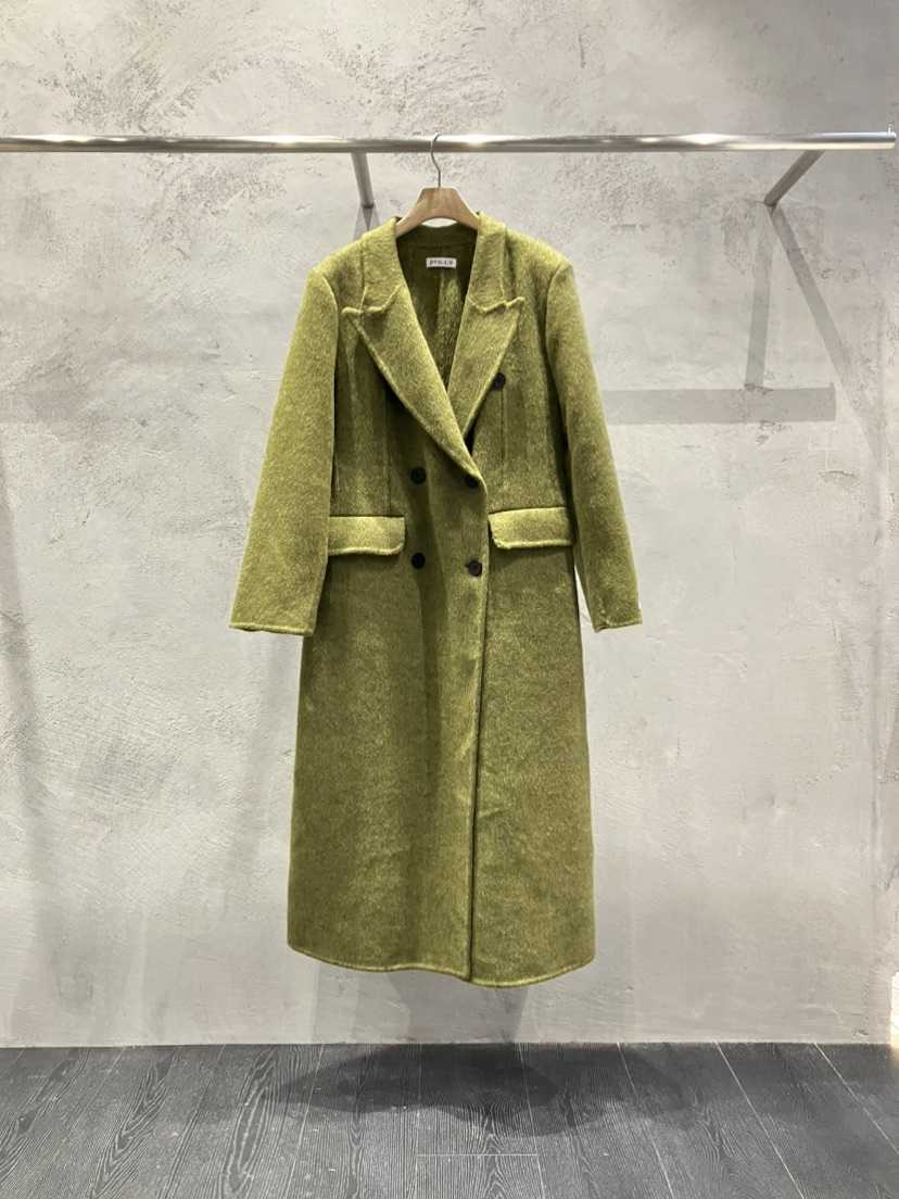 PIN-UP韓國直郵女裝新款時尚熱賣真品推薦中長款大衣手工PIN-UP中長款大衣