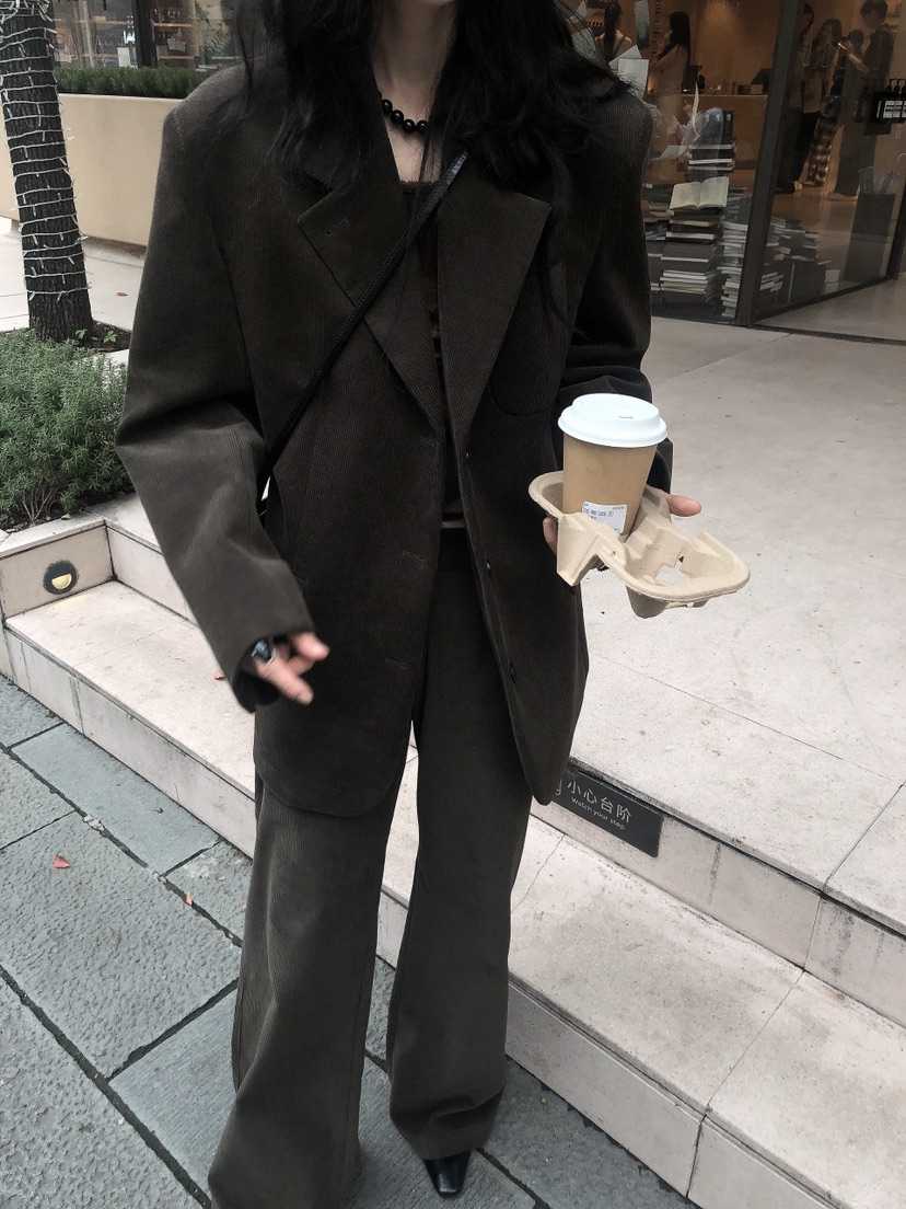 LE BUTTER東大門實拍女士新品時尚職業熱賣推薦夾克燈芯絨LE BUTTER夾克