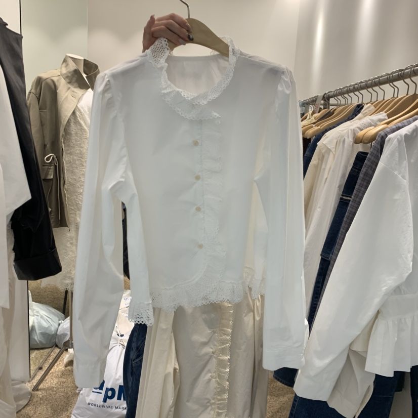 A韓國直郵女裝新品熱賣人氣時尚真品休閑推薦職業襯衫蕾絲衫A STORE襯衫/蕾絲衫