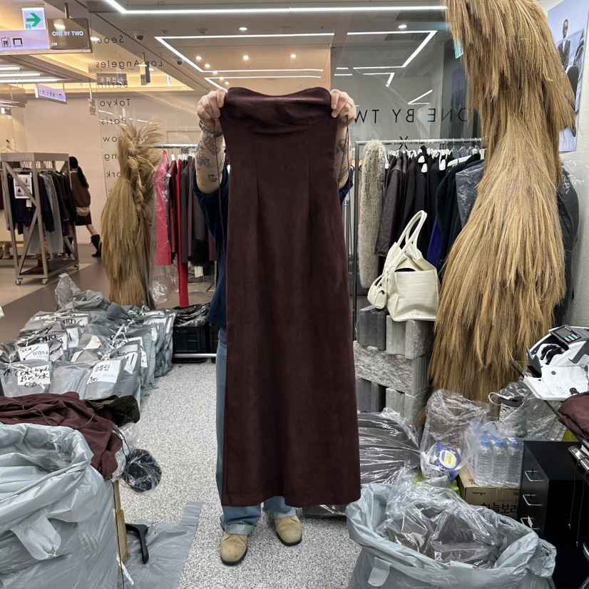 ONEBYTWO韓國代購女裝新品休閑真品職業推薦時尚連衣裙麂皮ONE BY TWO-P連衣裙