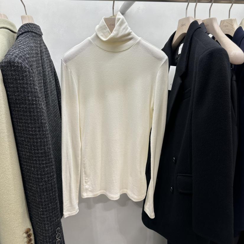 CREPE東大門直郵女士新品真品人氣休閑推薦職業長袖T恤高領CREPE長袖T恤