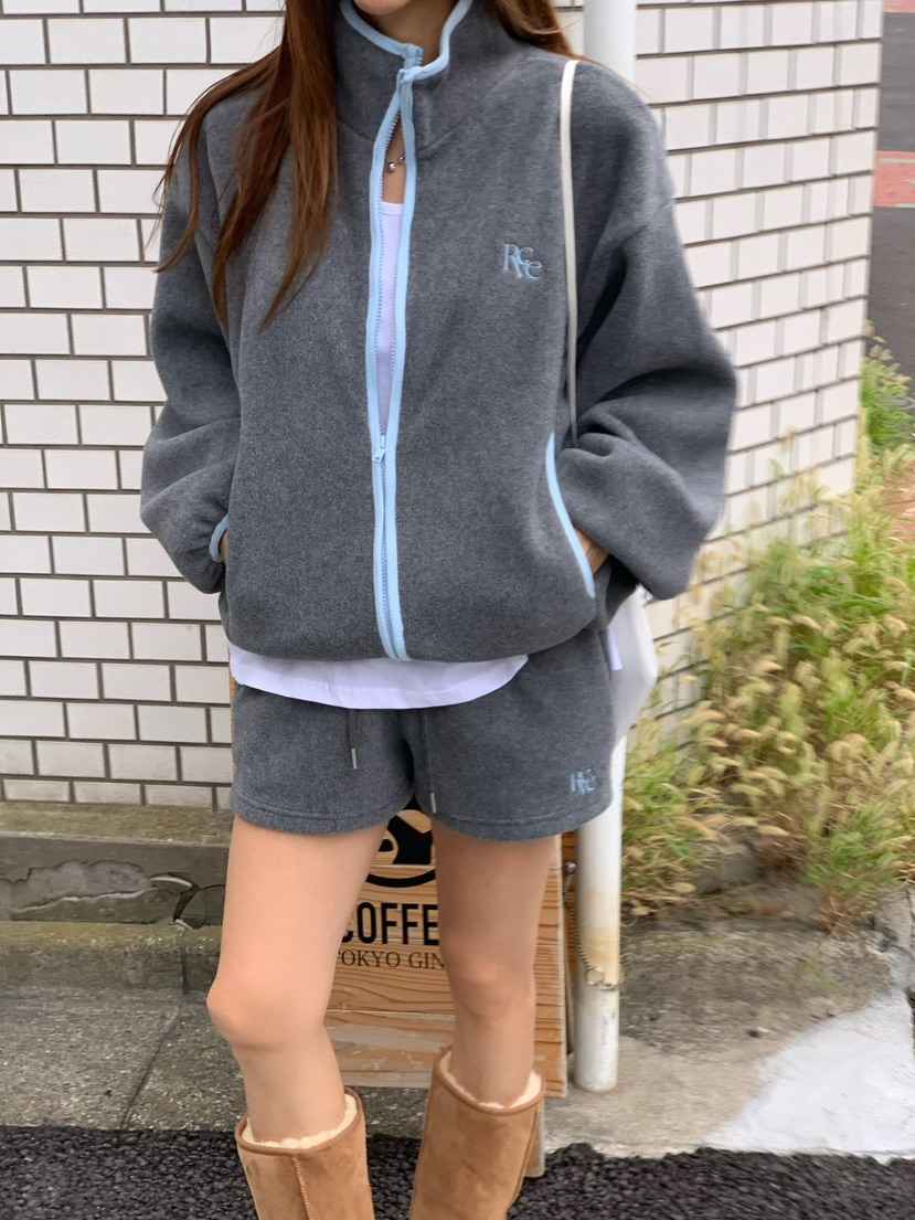 REVE CITE-L東大門代購女裝新款人氣推薦衛衣抓絨拉鏈撞色REVE CITE-L衛衣