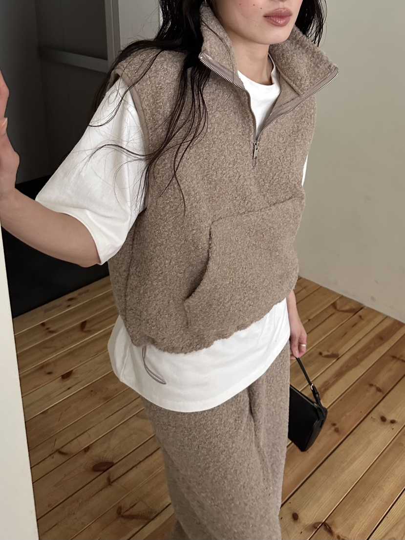 LE VASE東大門代購女士新款推薦人氣真品吊帶背心半拉鏈LE VASE吊帶/背心