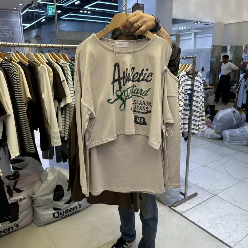 K STORY東大門實拍女裝新品真品時尚推薦人氣長袖T恤假兩件K STORY長袖T恤