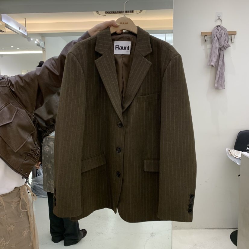 FLAUNT東大門直郵女裝新品熱賣人氣推薦時尚西裝西服條紋FLAUNT西裝/西服