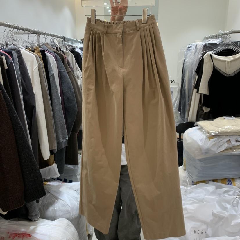 THE REST東大門實拍女裝新品職業熱賣休閑褲斜紋棉布褶裥THE REST/UNNOEUD休閑褲