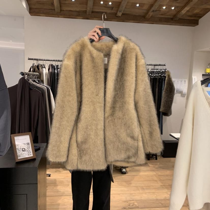 ORLEAN東大門代購女士新品熱賣人氣時尚推薦短款大衣皮草絨ORLEAN短款大衣