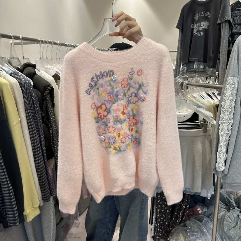 MIMME/LOOKK東大門實拍女裝新品真品推薦時尚熱賣毛衣花朵MIMME/LOOKK毛衣