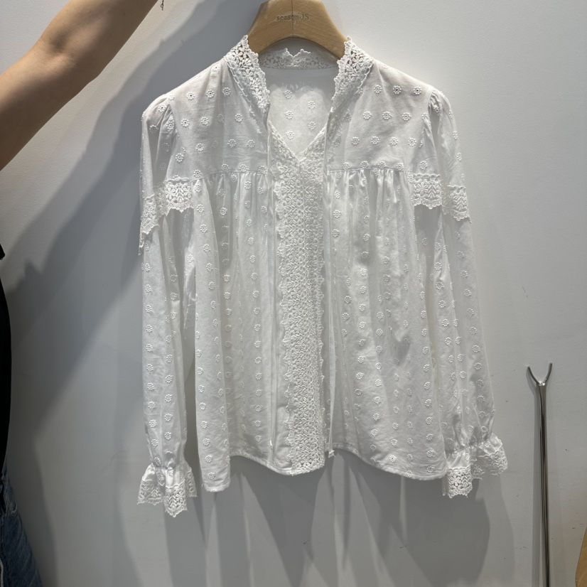 2AN.B韓國直郵女裝新品真品推薦時尚人氣襯衫蕾絲衫絲帶2AN.B襯衫/蕾絲衫