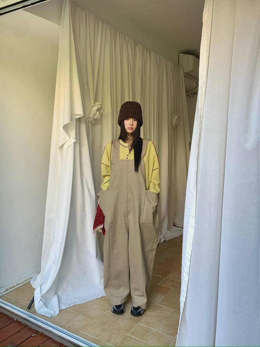 MAISONDEGLORY東大門代購女裝新品推薦時尚真品休閑背帶褲Maison de glory背帶褲