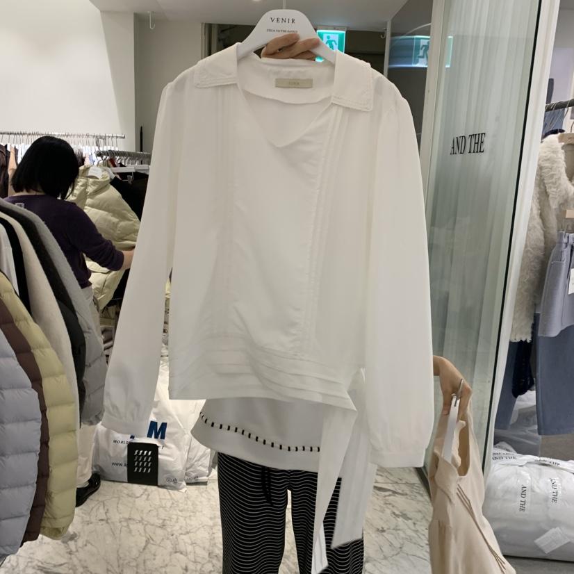 VENIR-A韓國代購女士新款真品休閑時尚熱賣推薦襯衫蕾絲衫VENIR-A襯衫/蕾絲衫