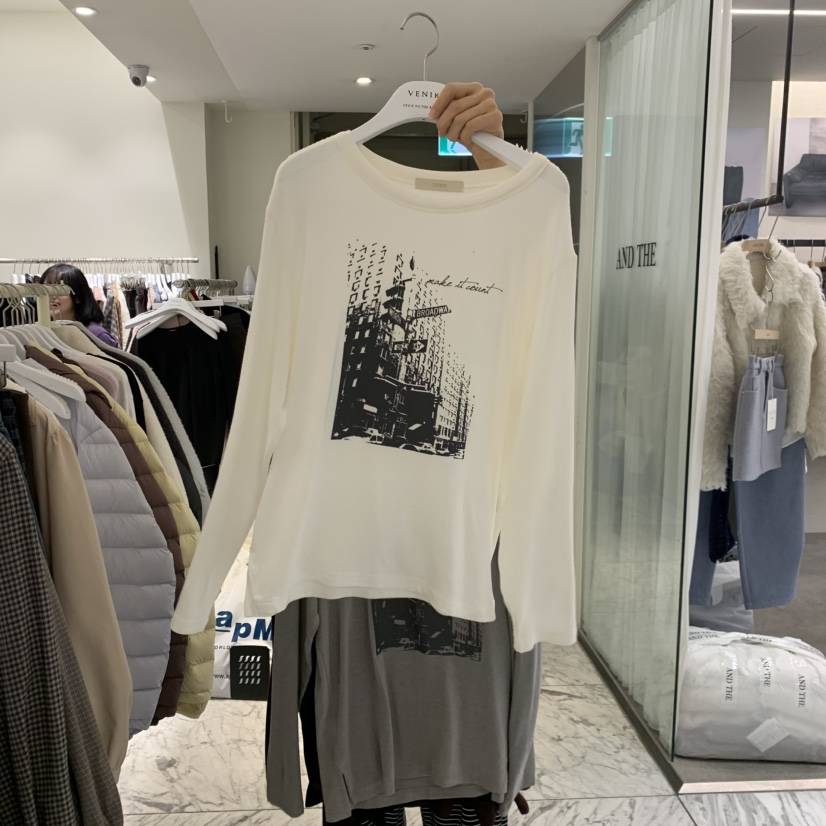 VENIR-A東大門代購女士新品休閑真品時尚推薦熱賣長袖T恤VENIR-A長袖T恤
