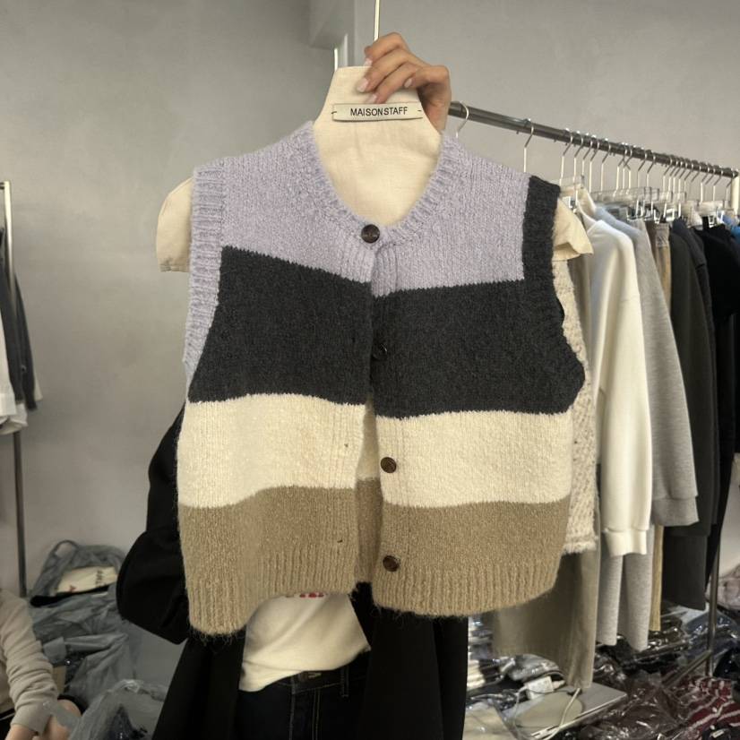 DOUBLE STANDARD/LE SMOKING/MAISONSTAFF韓國代購女裝新品推薦馬甲駝色MAISONSTAFF馬甲