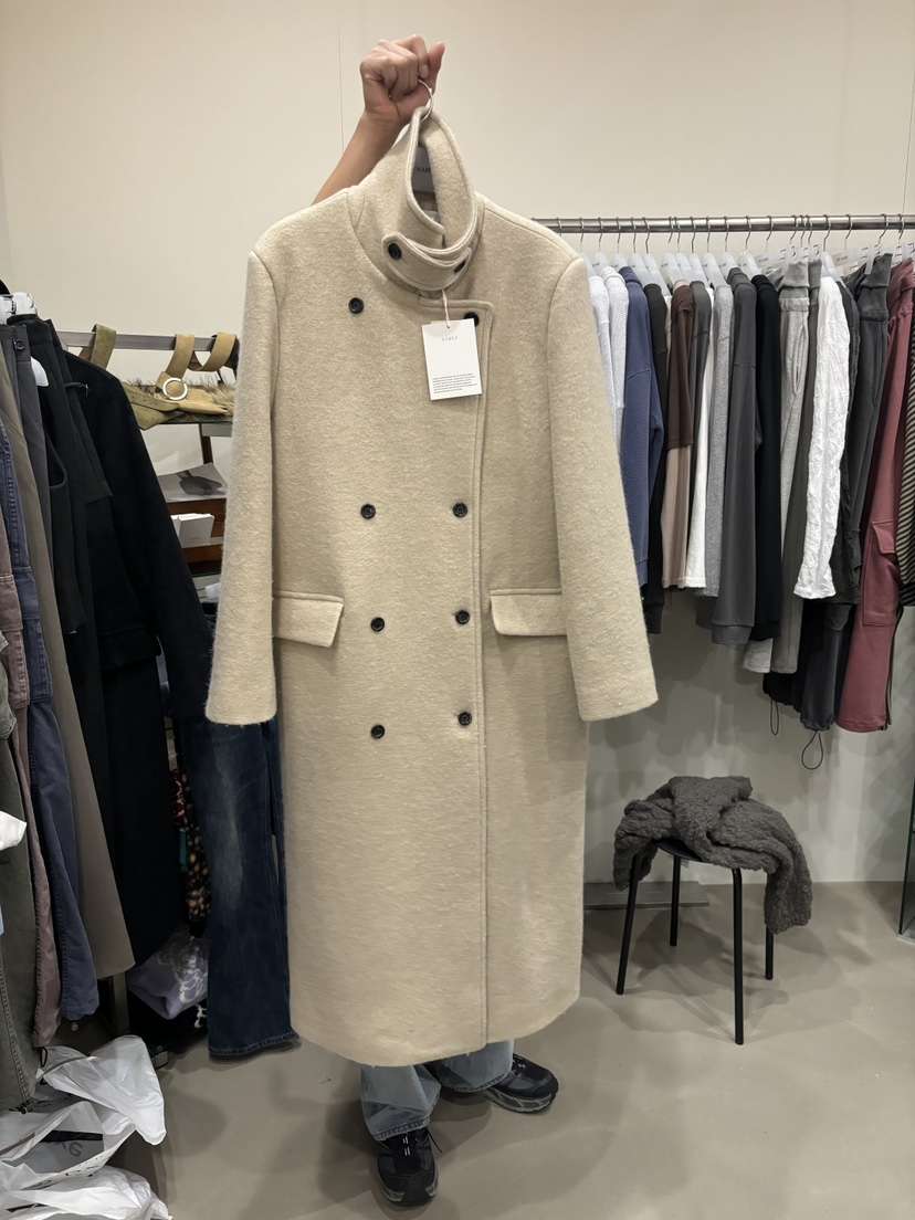 NAMED東大門代購女裝新品推薦真品人氣熱賣中長款大衣奶油色NAMED中長款大衣