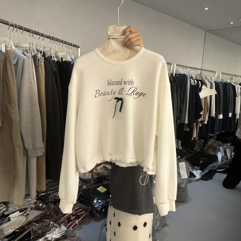 DOUBLE STANDARD/LE SMOKING/MAISONSTAFF東大門實拍女裝新品推薦衛衣絲帶MAISONSTAFF衛衣