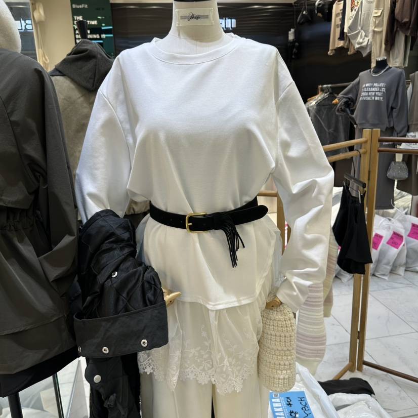 BAKHA韓國代購女裝新品推薦人氣真品長袖T恤不含腰帶蕾絲CHARLES THE SECOND/CHEAP-CHIC長袖T恤