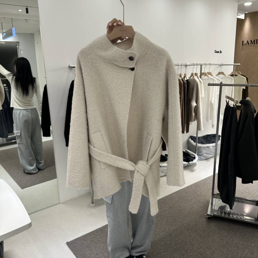 GAM JA東大門實拍女裝新品時尚真品人氣夾克含腰帶系帶高領GAM JA夾克