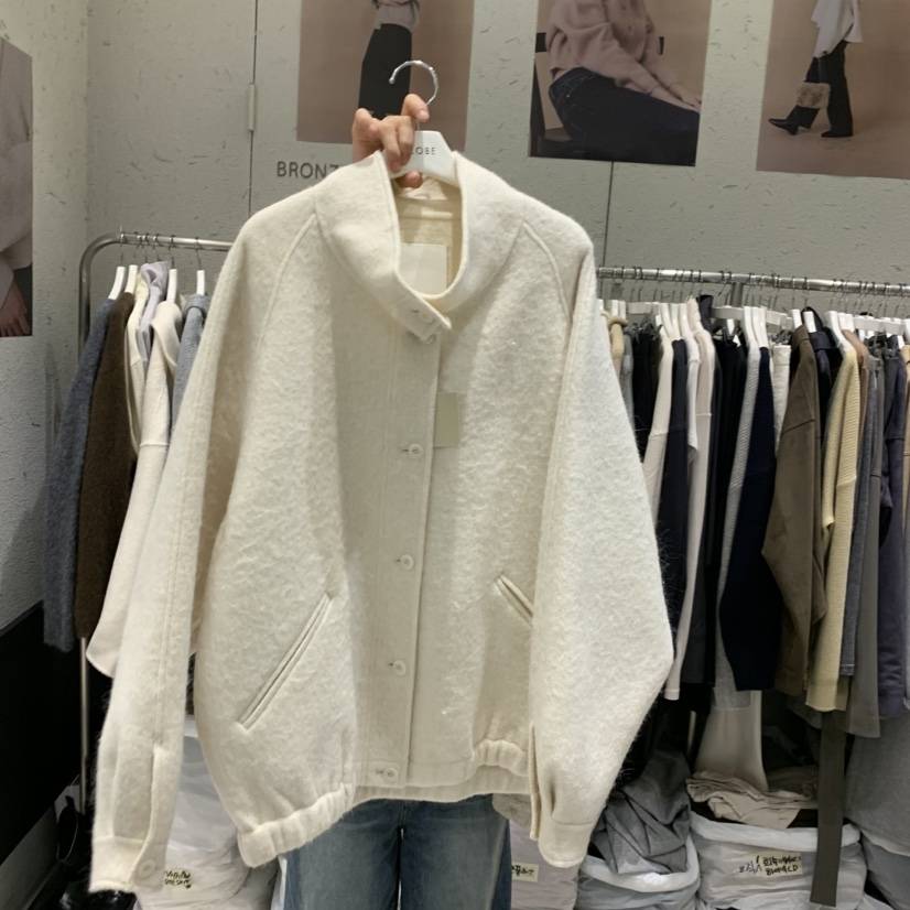 BRONZE韓國代購女裝新款推薦真品時尚短款大衣手工制品羊駝BRONZE短款大衣