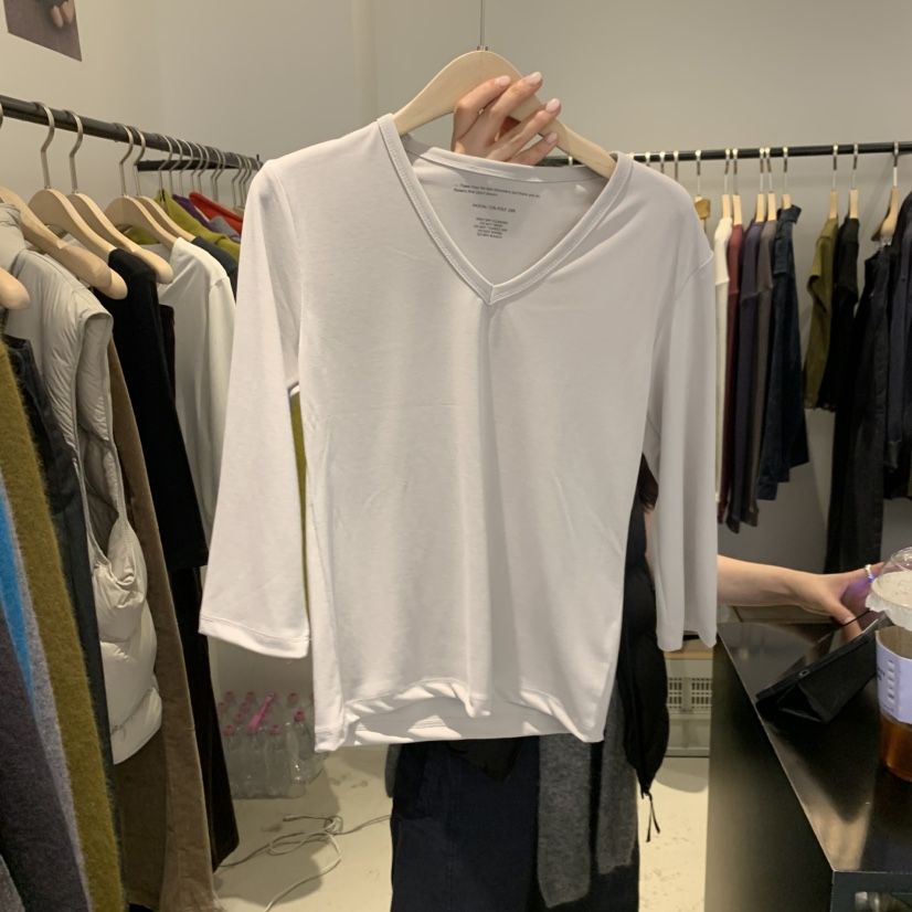 PLATE韓國代購女裝新品人氣推薦真品時尚休閑熱賣T恤V領ANOTHER PLATE MOOD WEART恤